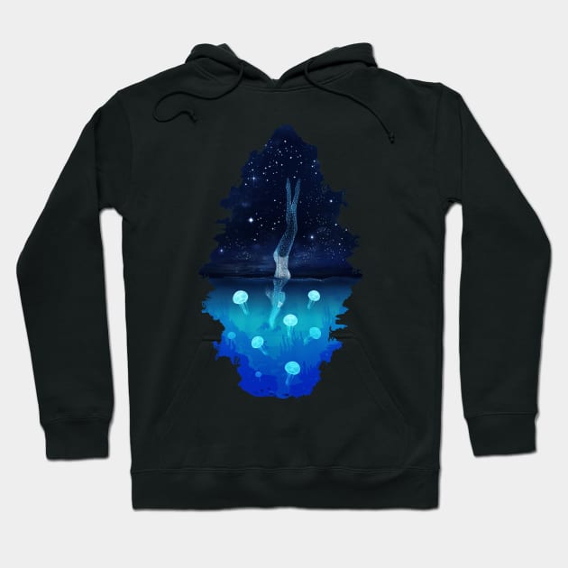 Jellyfish diver Hoodie by secondskin